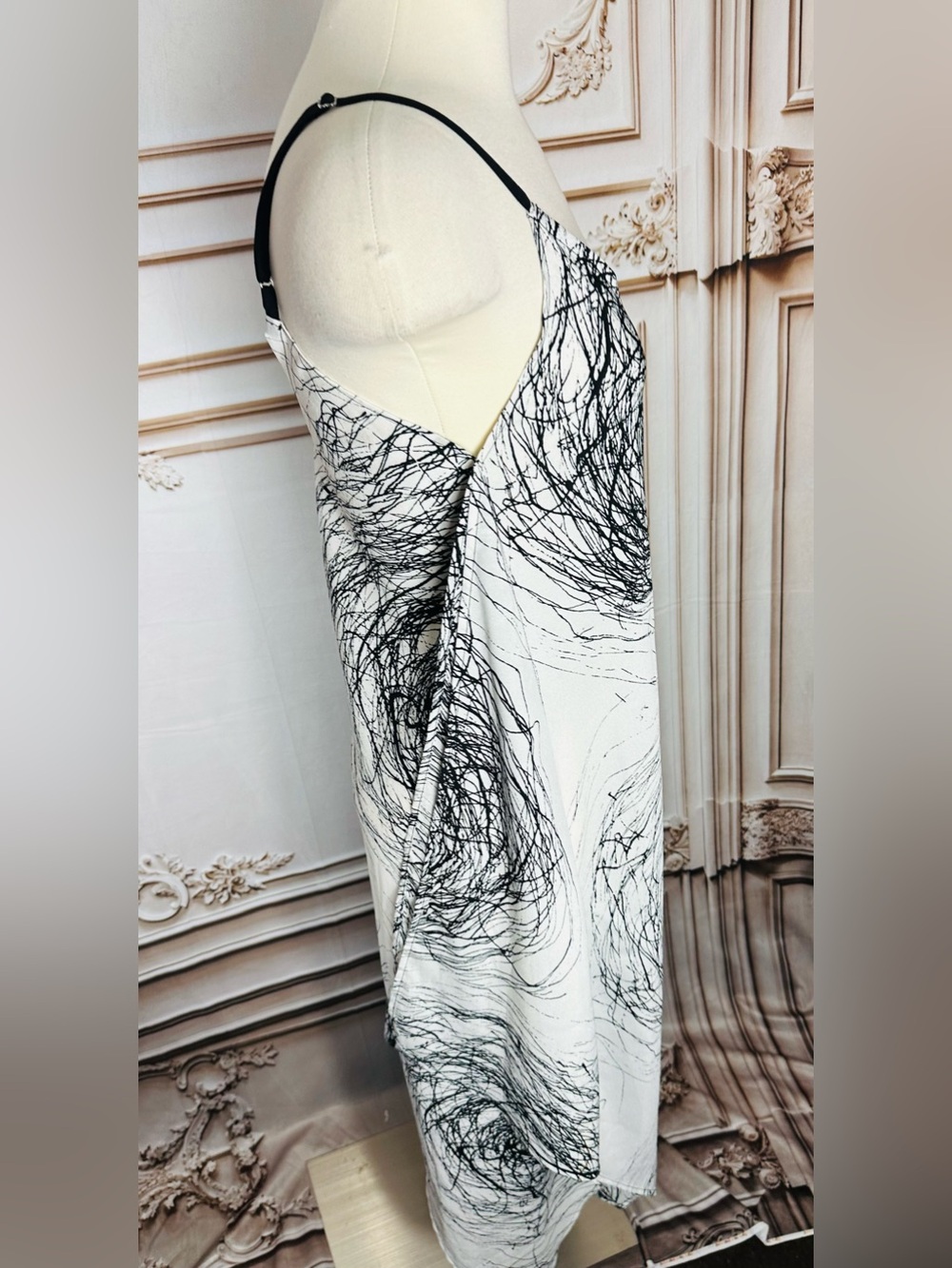 lovestitch Black and White Asymmetrical Handkerchief-Hem Sundress - Picture 7 of 16